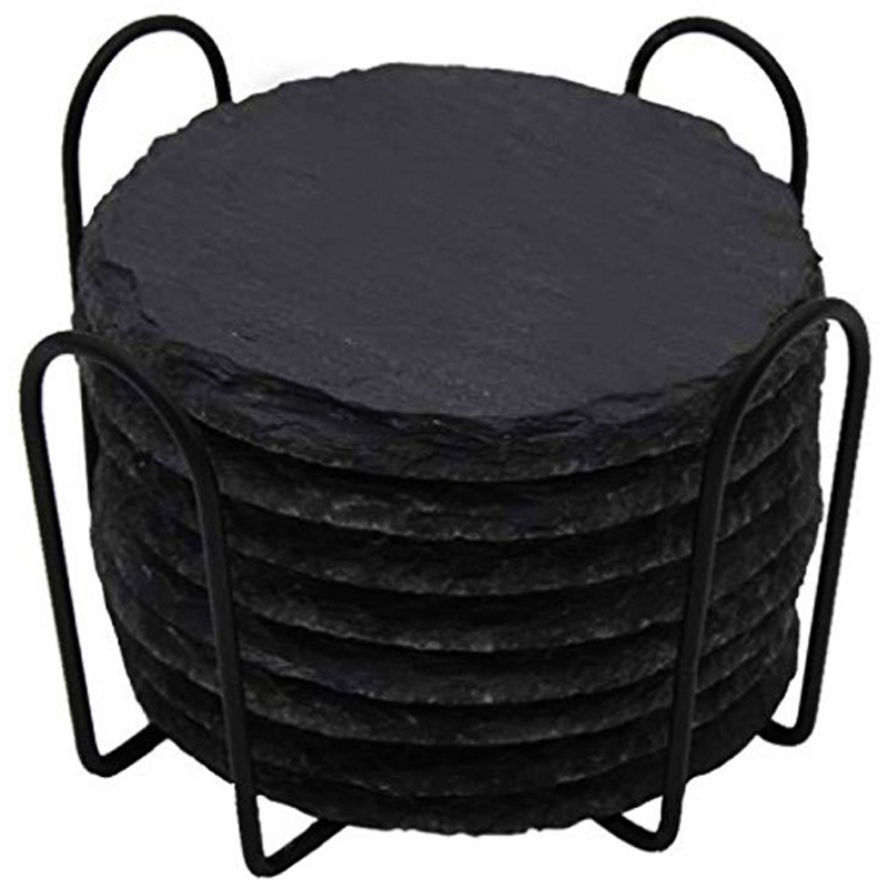 씨오브비 슬레이트 컵 와인 코스터 8p + 받침대 세트, 원형, 1세트 14,990원