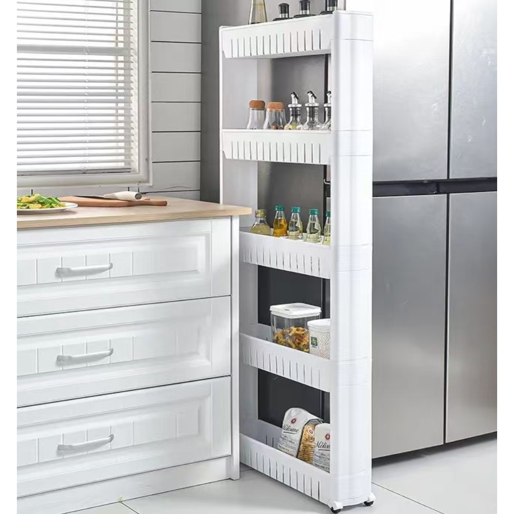 이지호미 틈새 다용도 수납 선반 이동식 트롤리 수납장 12cm 냉장고 세탁기 좁은 공간, 1개, 화이트 28,490원