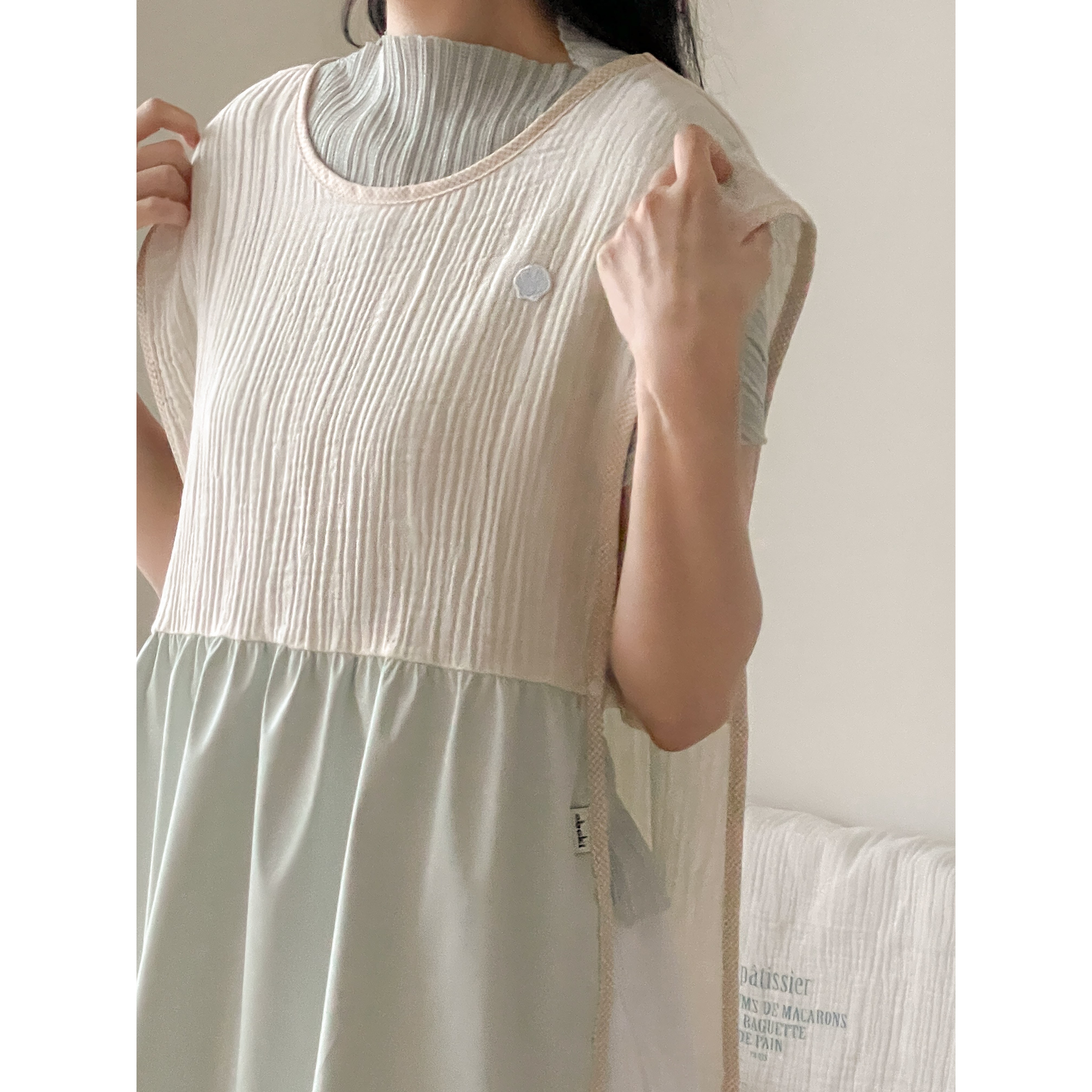 [오보기]방수 엄마 턱받이 이유식 목욕 방수앞치마, 1세트, 1개입, 시그니처민트클램 35,000원