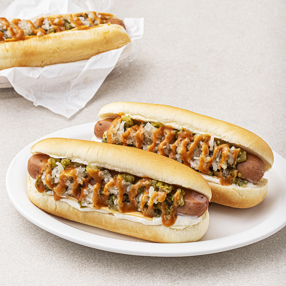 [로켓프레시] 프레시오늘 신선 한돈 오븐에 구운 치즈치폴레 수제 뉴욕핫도그 2개입 9,900원