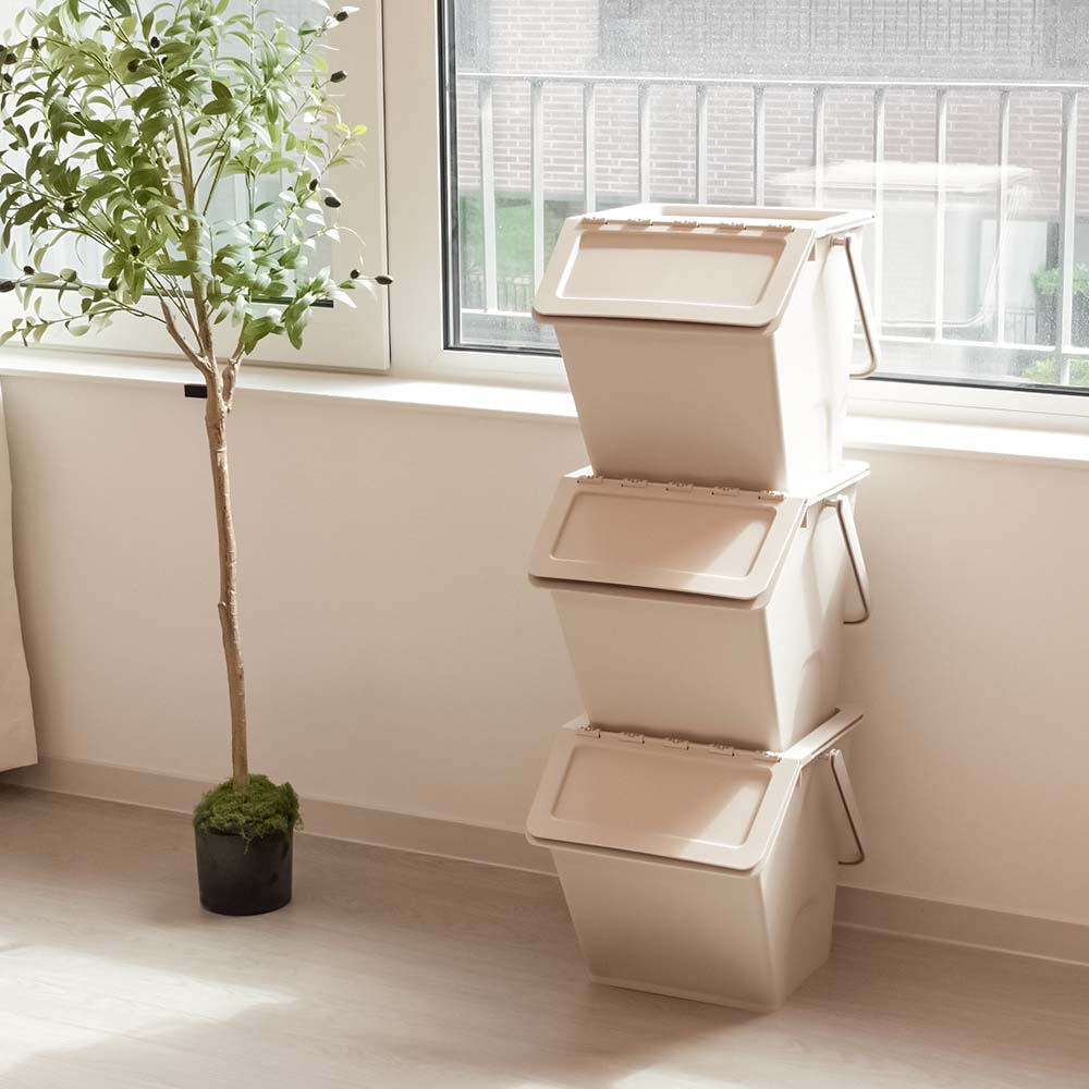 아임홈리빙 냄새차단 이지클린 분리 수거함 32L, 베이지 19,800원