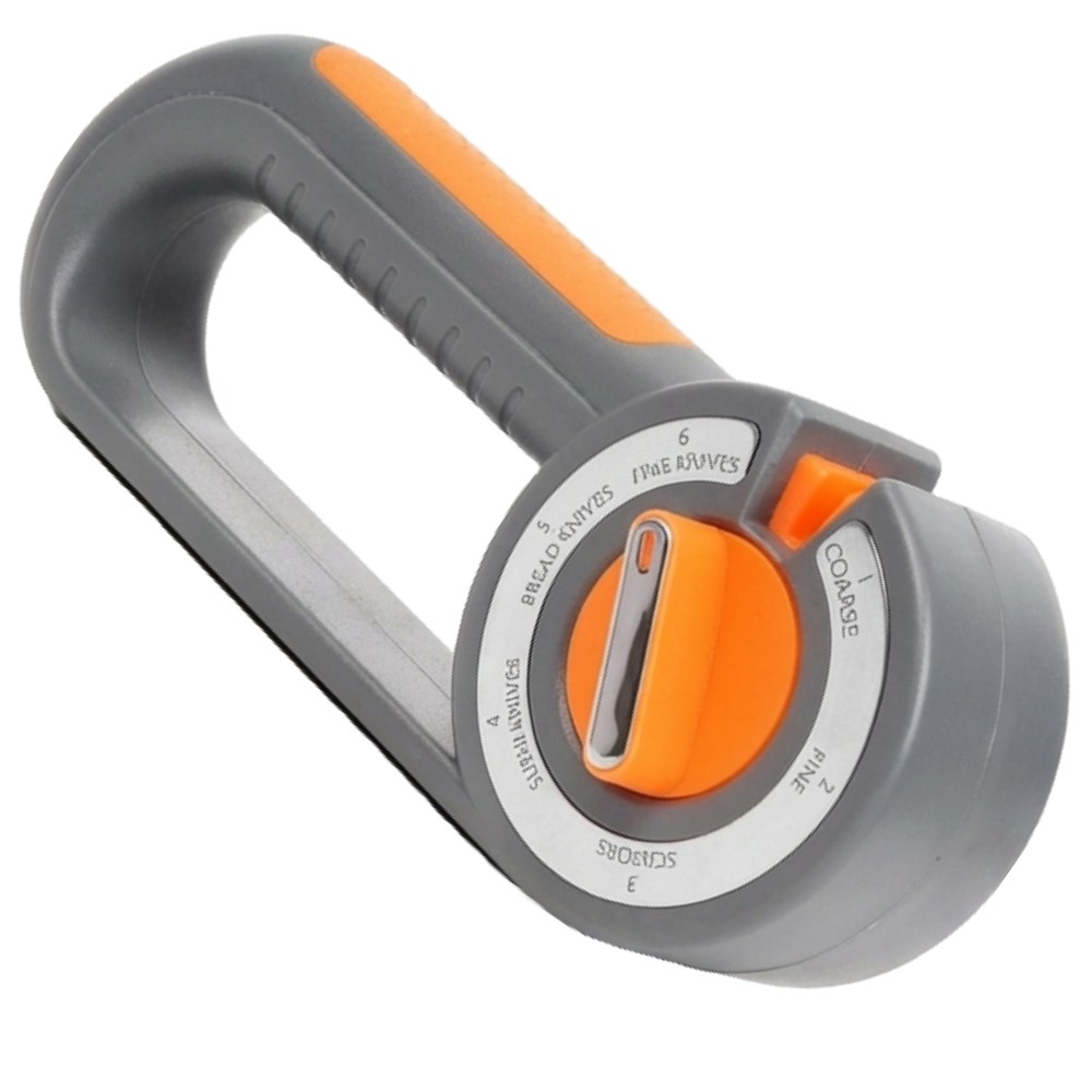 아웃포스트골드 6 in 1 칼갈이 멀티 논슬립 독일 기술 주방용 연마기 숫돌, 1세트, 그레이/오렌지 20,000원