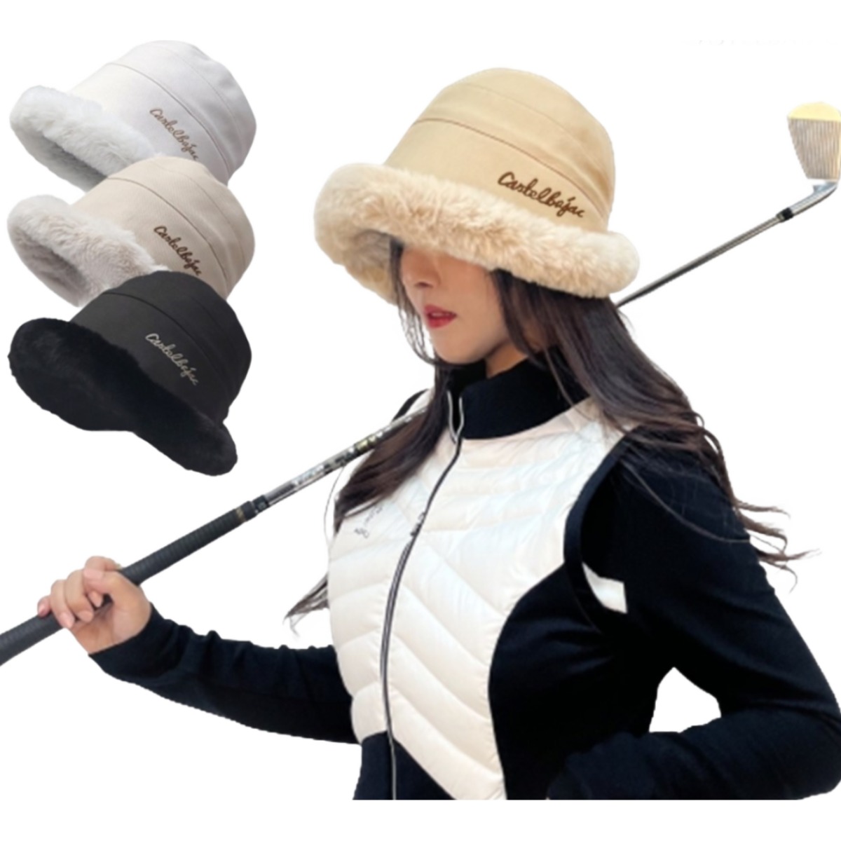 까스텔바작 여성 방한 귀덮는 버킷햇 페이크 퍼 벙거지 모자 CW801 67,800원