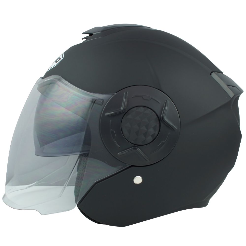 코모 6250 오토바이 오픈페이스 헬멧 이너쉴드 내장형 초경량 950g, 무광검정 (투명쉴드) 49,000원