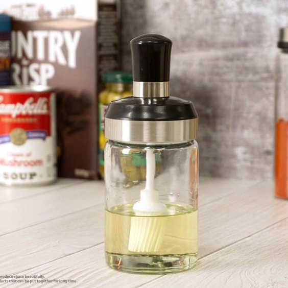 (선반세트/낱개구매도가능) 8종 유리 양념병 허니디퍼 스푼 브러쉬 일체형 소스 통 소금 깨 파슬리 병 분말 고추가루 캠핑 오일 브러시 나무 원목 우드 트레이 6,630원