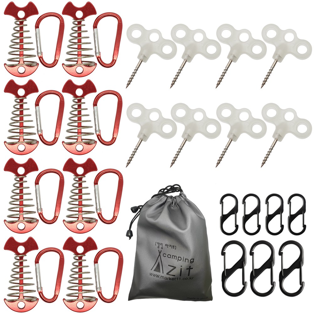 캠핑아지트 텐트 데크팩 완벽 구성 32종 세트 캠핑공구 (스프링 오징어 데크팩), 1세트 13,150원