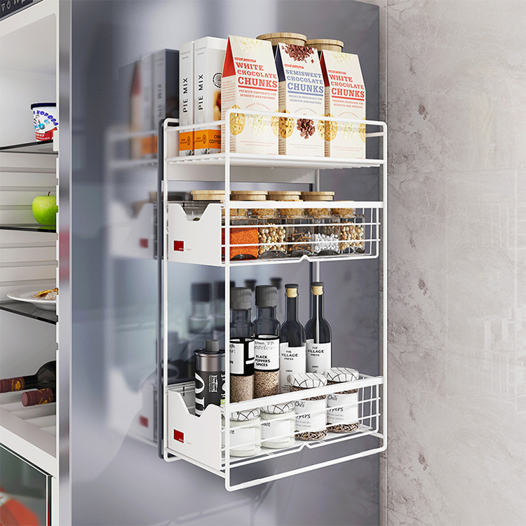 ZOZOFO 마그네틱 냉장고 선반 세탁기 옆 수납 벽걸이 틈새 수납 선반 다층 주방용품 양념걸이 29,900원