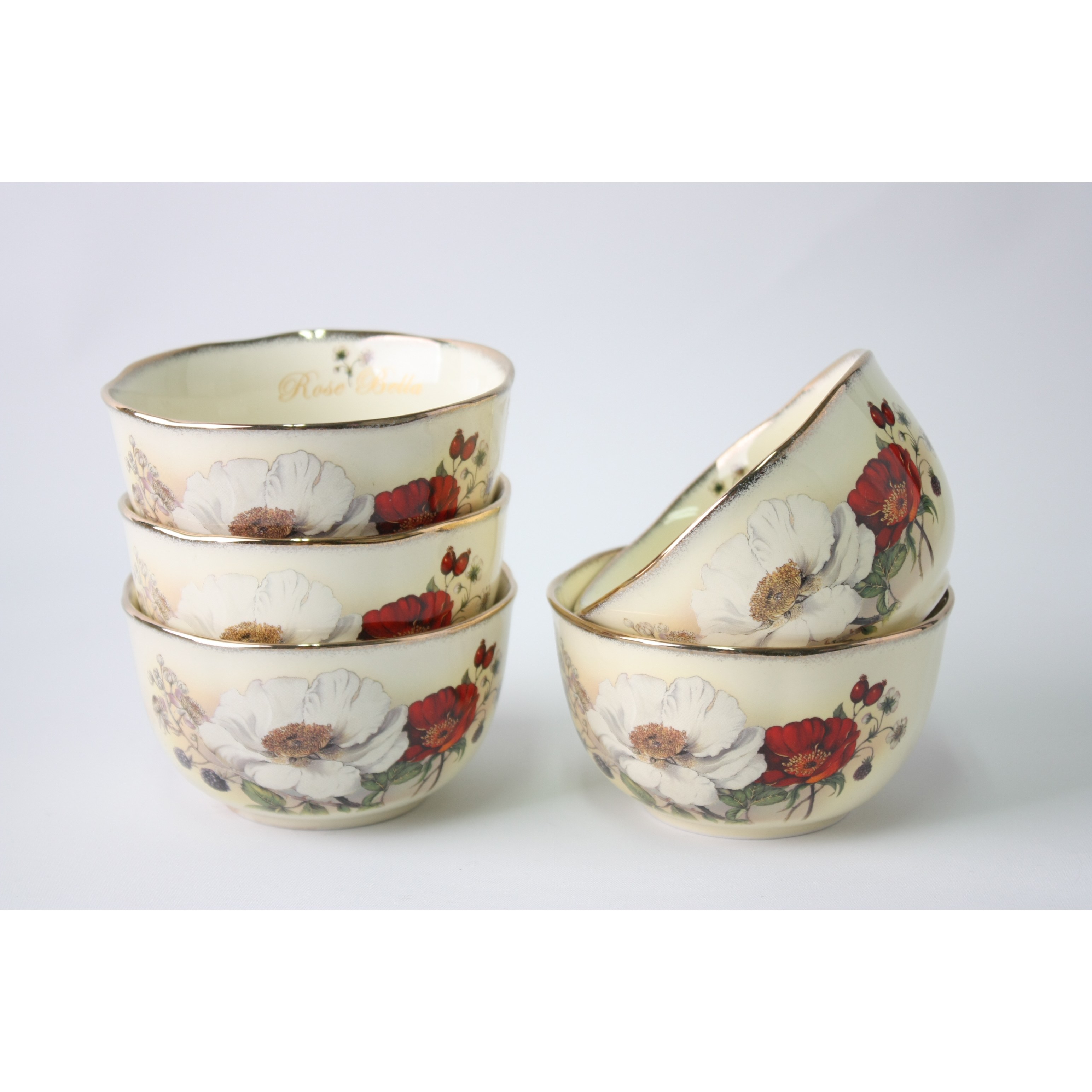 로즈벨라 공기5P / 대접5P 옵션택1 영국디자인 고급공기대접 셋트아님 44,800원