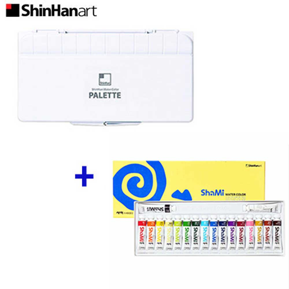 신한화구 샤미수채화물감 18색+24칸 HIPS팔레트 세트구성 수채화물감 25,920원