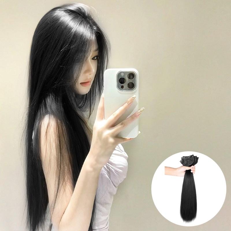 패션파트너 자연스러운 긴머리 24인치 셀프 붙임머리 3P 생머리 웨이브 60cm 부분가발 뒷머리 헤어피스 2type / 3color 12,950원