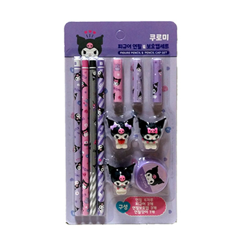 (주)한들 산리오캐릭터즈 피규어 연필 + 보호캡 세트 쿠로미 퍼플, 현재가 2,150원