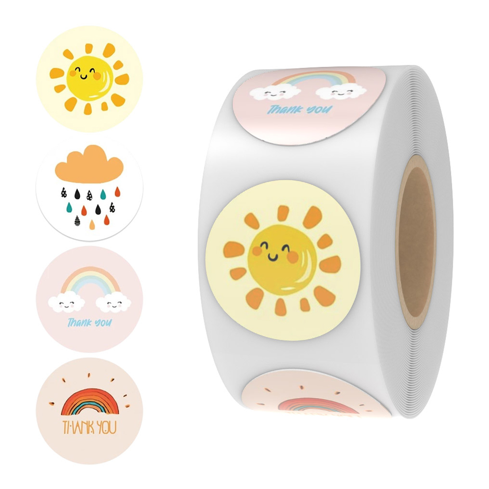 리드홈 귀여운 원형 롤 포장 데코 스티커 500p 세트, 날씨, 1세트 4,200원