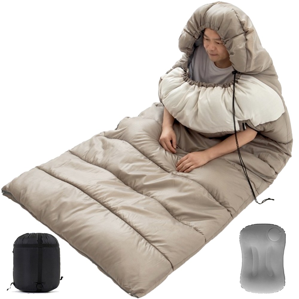 엠티링크 캠핑 침낭 폭 100cm 팔 나온 침낭 1인용 빅사이즈 사계절용 슬리핑백 이불 차박 용품, 1개, 베이지 1.5kg 48,900원