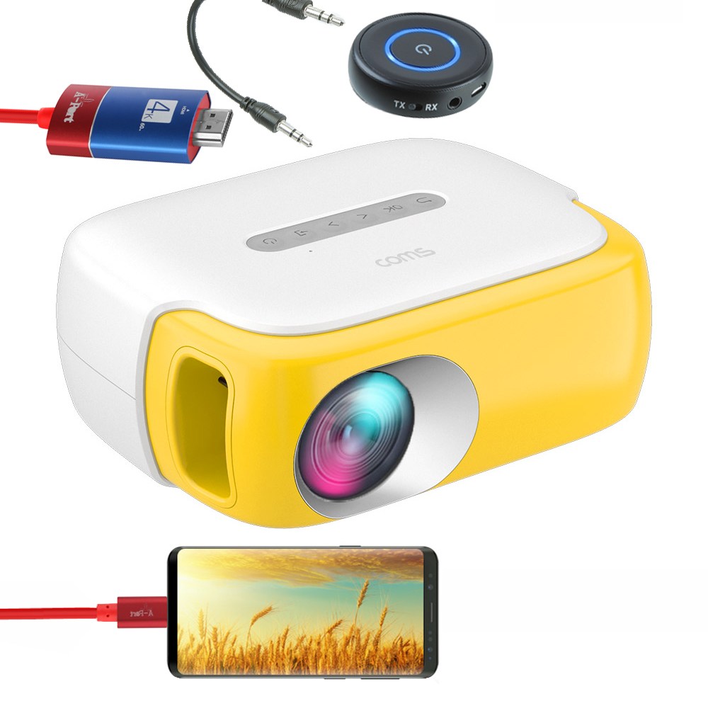 RE965 미니 LED 빔프로젝터(가성비 보급형 가정용 캠핑용 미니빔)소형 1000루멘(HDMI USB AV 영사기 1080P HD입력지원) 125,000원