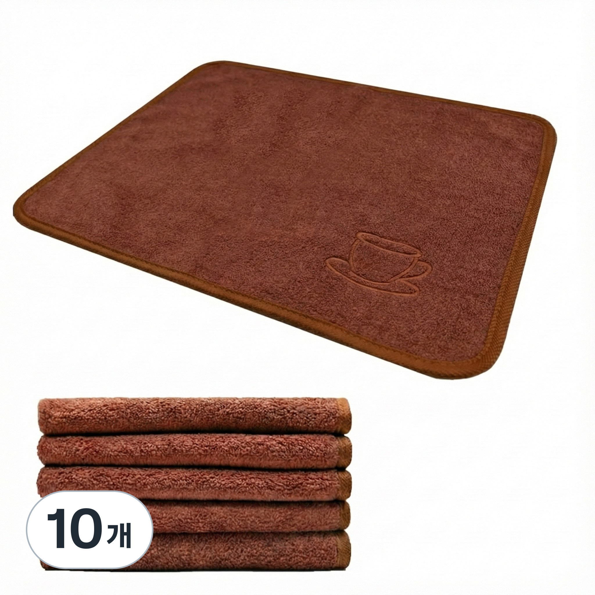 초극세사 홈카페 바리스타 타월 다용도 클리닝 행주 주방행주 30*40cm, 10개, 브라운 15,650원