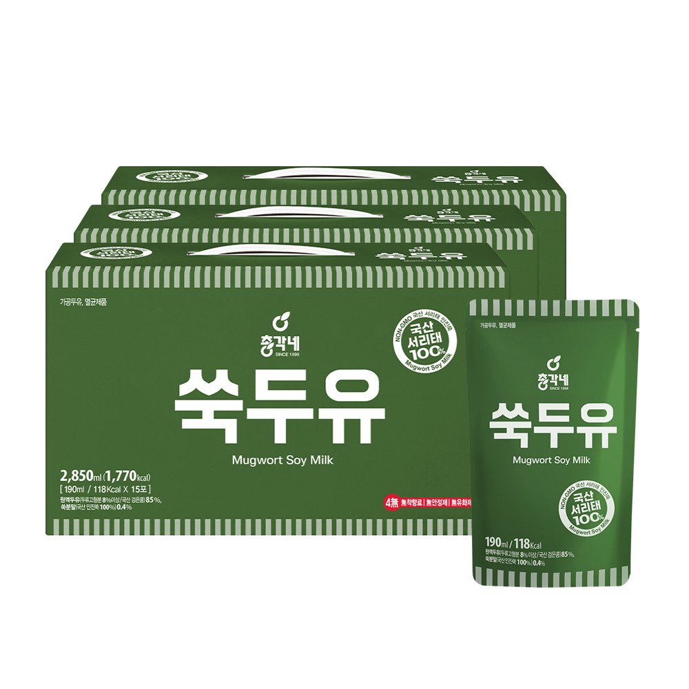 총각네 국산 서리태 쑥두유, 190ml, 45개 70,800원