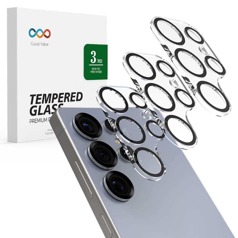 굿밸류 빛번짐 차단 카메라 렌즈 강화유리 보호 필름 3p, 1개 4,500원
