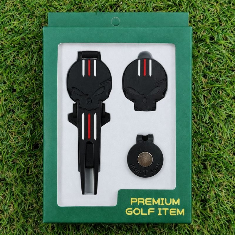 골프 그린보수기 해골 볼마커 디봇 툴 퍼터키퍼 세트 스테인리스 골프선물용품, 블랙, 1개 9,970원