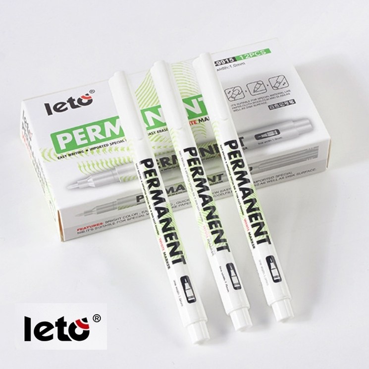 레토 얇은 1mm 페인트 마카펜 고급형 마킹펜 아크릴 유리 보드 유성 마커펜 화이트 6,900원