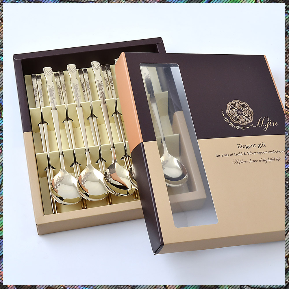 [H.jin 봉황 티타늄수저 5벌세트] 승진축하선물 시댁선물 소규모칠순잔치 송별회선물 수저선물 숟가락세트 교회단체선물 구순답례품 근속기념선물 임직식선물, 1개 54,000원