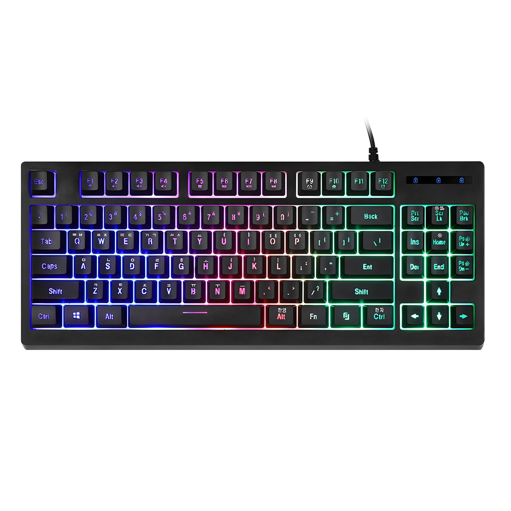 앱코 HACKER 텐키리스 레인보우 LED 게이밍 멤브레인 유선 키보드 14,500원