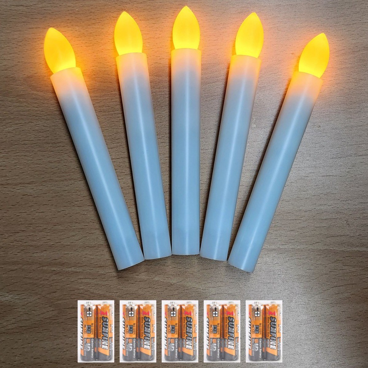 원터치 LED 촛불 5개 + 건전지 10개 세트 12,600원