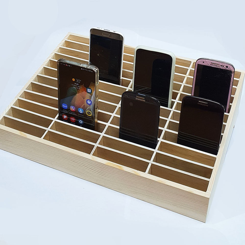 핸드폰 보관함 데스크 48칸/ 스마트폰 수거함 케이스 거치대 정리함 학교학원 사무실 회의실 시험장 준비물, 1개 40,000원