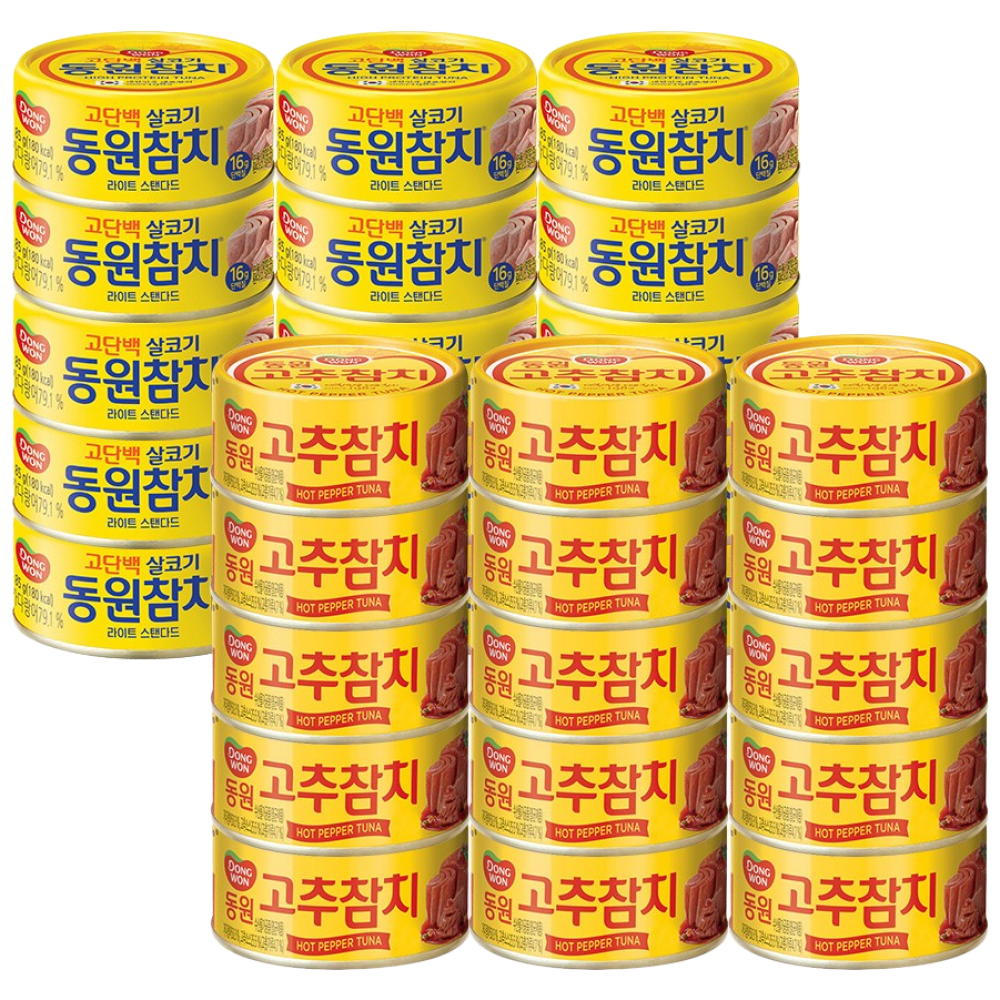 [동원] 라이트스탠다드 85g x15캔 + 고추참치 85g x15캔 52,200원