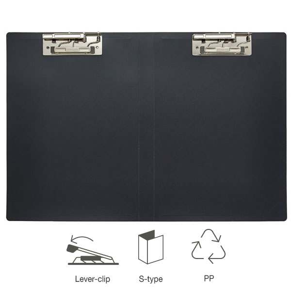 =PP 더블 레버 클립화일 A4 펀치리스파일 2P, 흑색(404025), 2개 8,800원