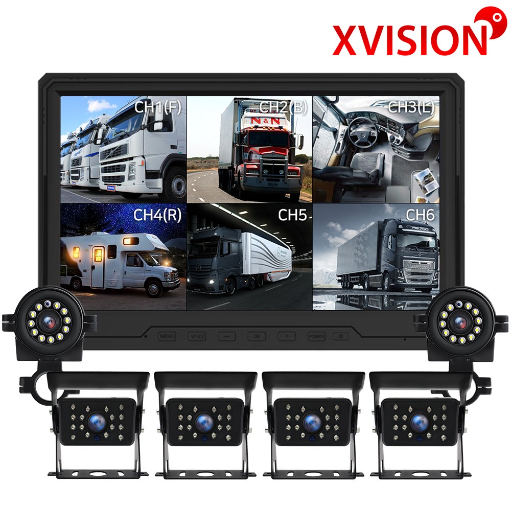 FHD 10인치 6채널 블랙박스 풀세트/6분할/카메라6개/터치스크린/화물차/대형차/전방 측방 후방카메라/K160 528,000원