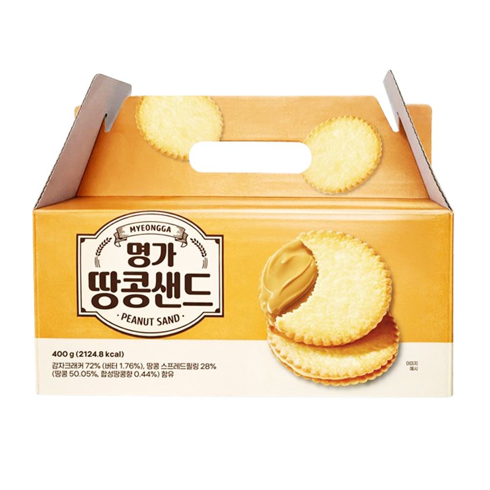 명가 땅콩 샌드 400g 어르신 과자 할머니 간식 카페 디저트 대용량 개별포장, 1개, 400g 9,000원