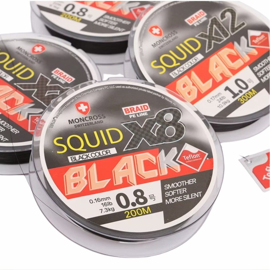 몽크로스 스퀴드 블랙 8합사 테프론코팅 에깅라인, 1개, 블랙 200m 42,300원