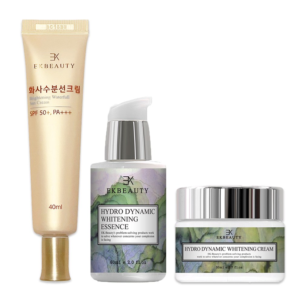 이케이뷰티 강력 미백에센스+미백크림+선크림 3종세트 기미 잡티 검버섯 개선과 예방을 위한 세트구성 미백 보습 무파라벤 천연제품 94,500원