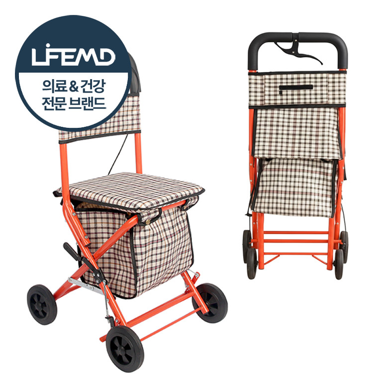 라이프엠디 노인 보행 보조차 의자겸용 어르신 보조 보행기 할머니 실버카 접이식 경량 실버 보조기 성인용 보행차 어른 롤레이터 보행용 바퀴 77,800원