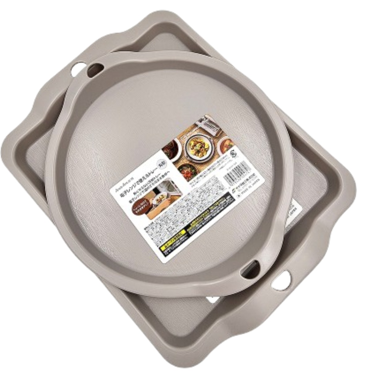 일본제 안전한 전자레인지 가능 만능 식탁트레이, 원형트레이1개+사각형트레이1개, 1개 9,400원