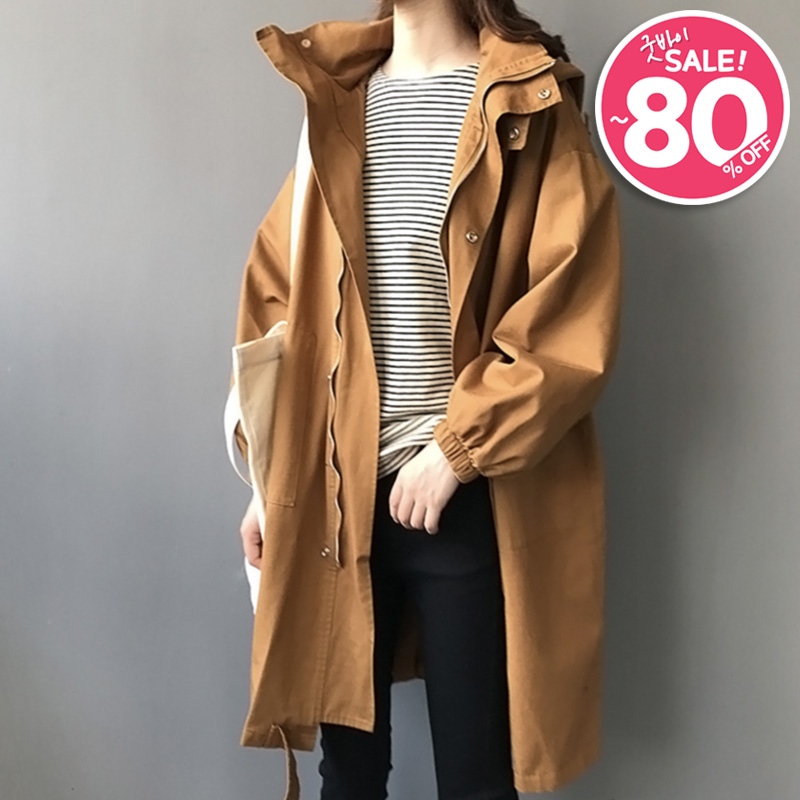 [퀸앤조이] 간절기 오버핏 후드 야상 48,800원