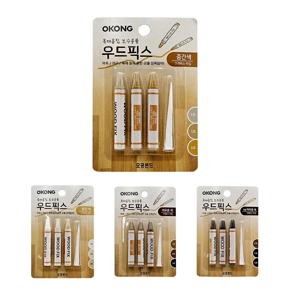 가구 마루 보수 크레파스 우드픽스 DIY 홈 셀프 보수 메꾸미, 1세트, 중간 7,950원