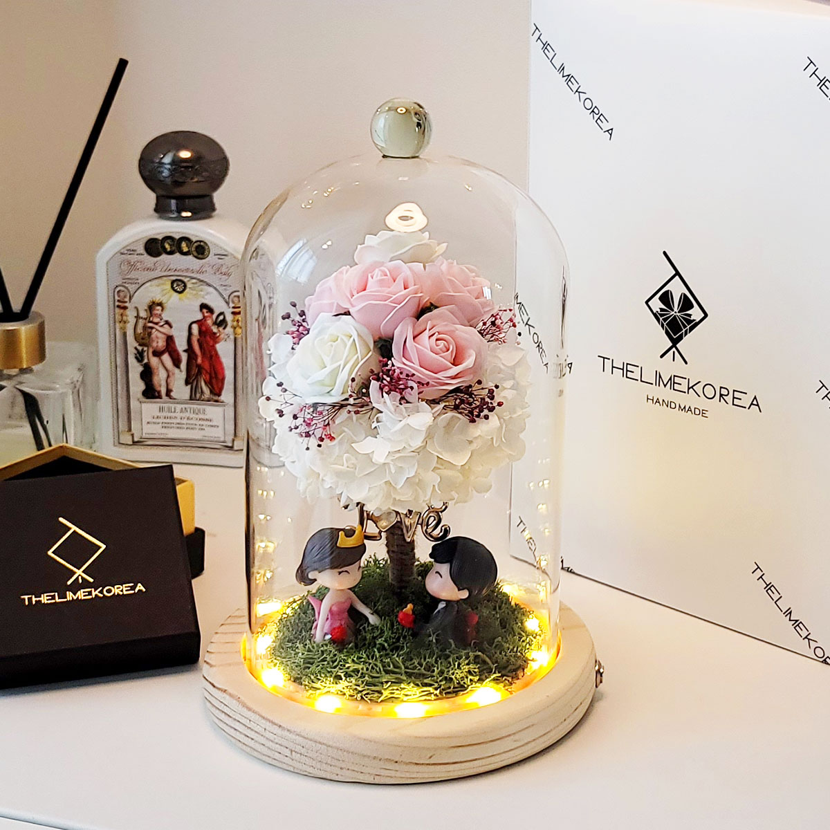 더라임코리아 여자친구 선물 프로포즈 기념일 생일 꽃 선물 프리저브드 로즈블러썸, 로즈블러썸 핑크 53,010원