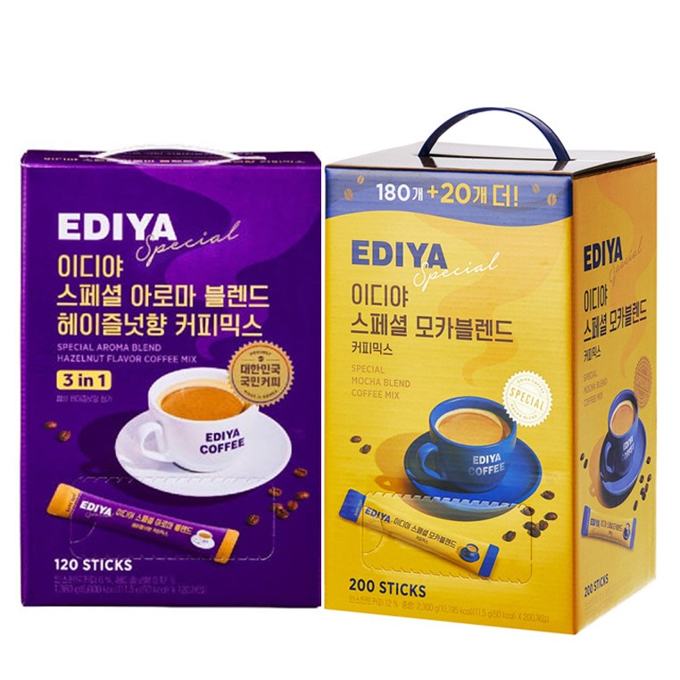 [마시자몰] 이디야 커피믹스 모카 200T + 헤이즐넛 120T 47,400원