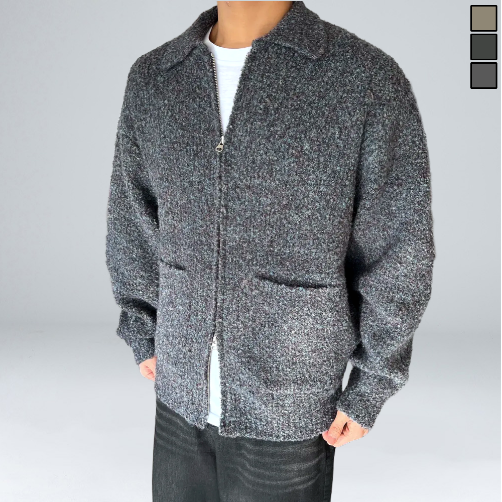 이황에프엔씨 남성용 프리미엄 부클 카라 투웨이 울 니트 집업 (6529-1) 113,750원