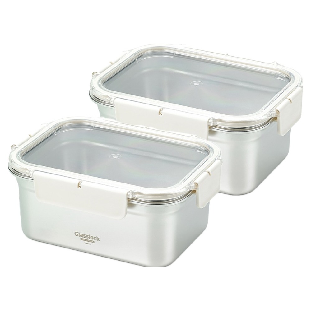 글라스락 셰프토프 레이어 스텐 밀폐용기, 2개, 1.6L 27,400원