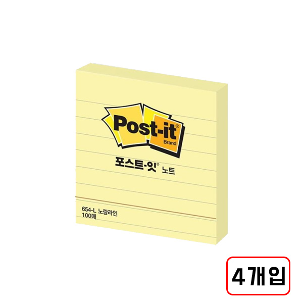 3M)포스트잇(654/76*76mm) 4개입, 라인 21,180원
