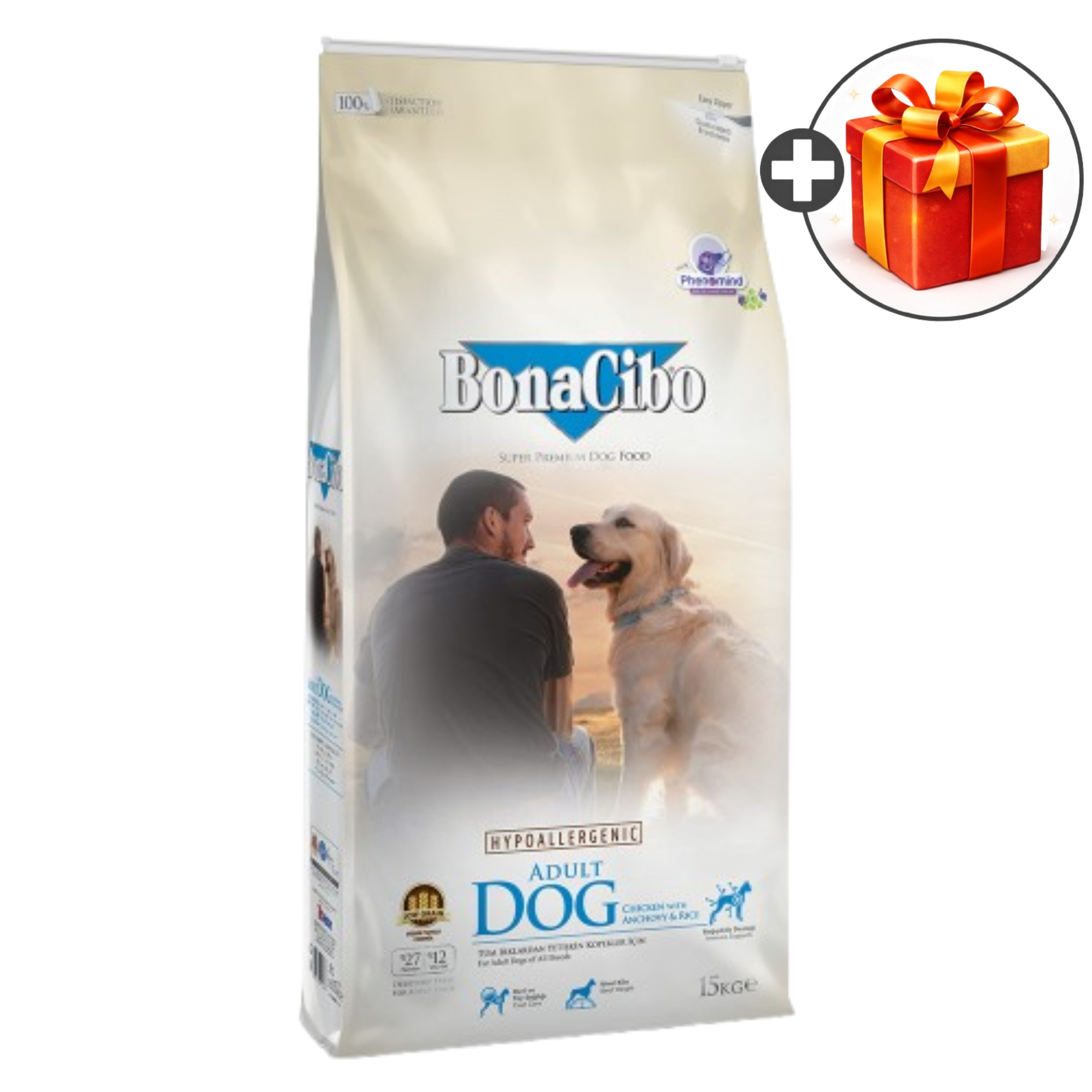 이거먹자1kg + 보나시보 어덜트 강아지사료 라지바이트 치킨앤앤초비, 1개, 15kg, 닭 135,000원