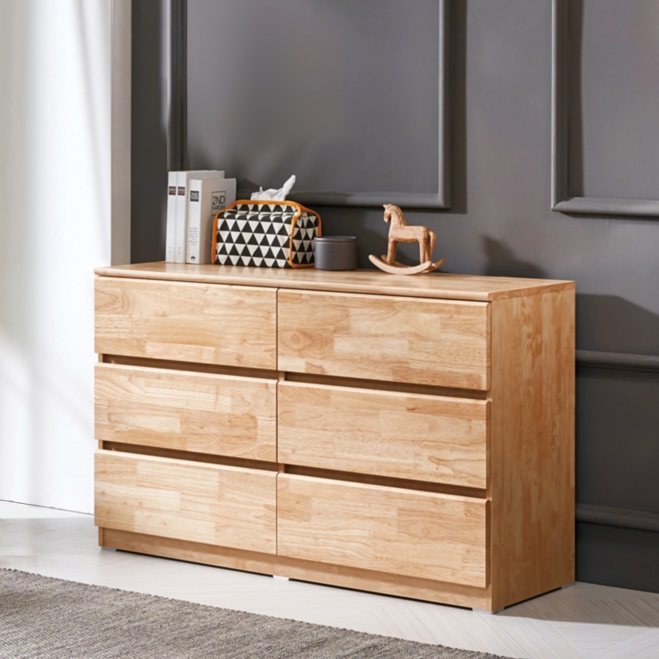 3단 서랍장 속깊은 러버 원목 와이드 광폭 1200 팀버스리빙 (원색) 259,000원