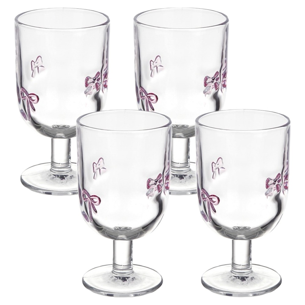 마시피렌체 챠밍 유리 고블렛, 핑크리본, 4개 29,800원