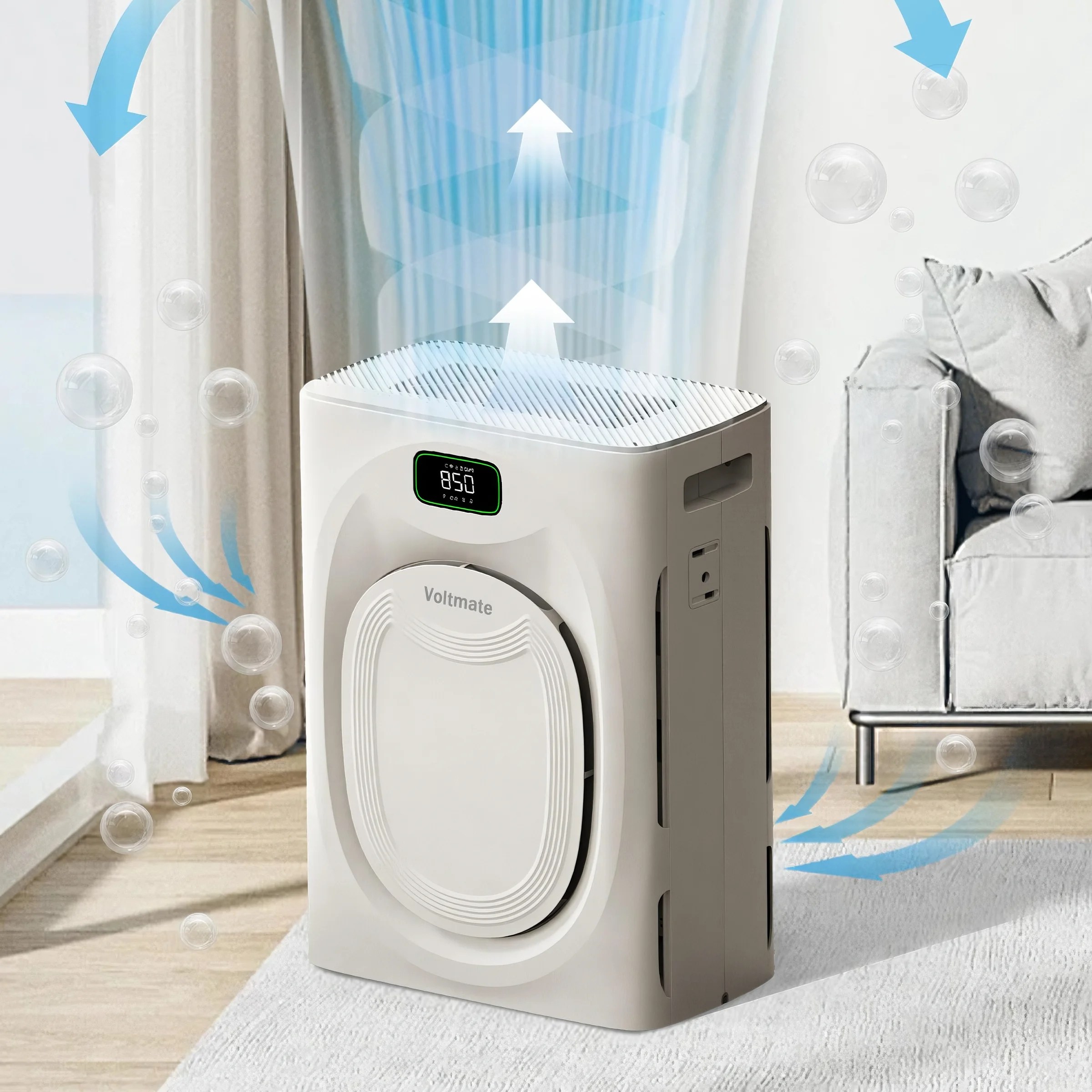 Voltmate 가정용 대형 공기청정기 반려동물 모발 털포집기 20평 실내용 사무실용 저소음 스마트 청정기, 회이트, P280 129,900원