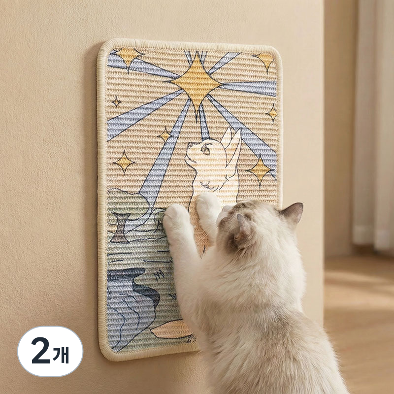 마술사 부착형 사이잘삼 고양이 스크래쳐 가구 벽지 보호, 2개, 스타일A 23,800원