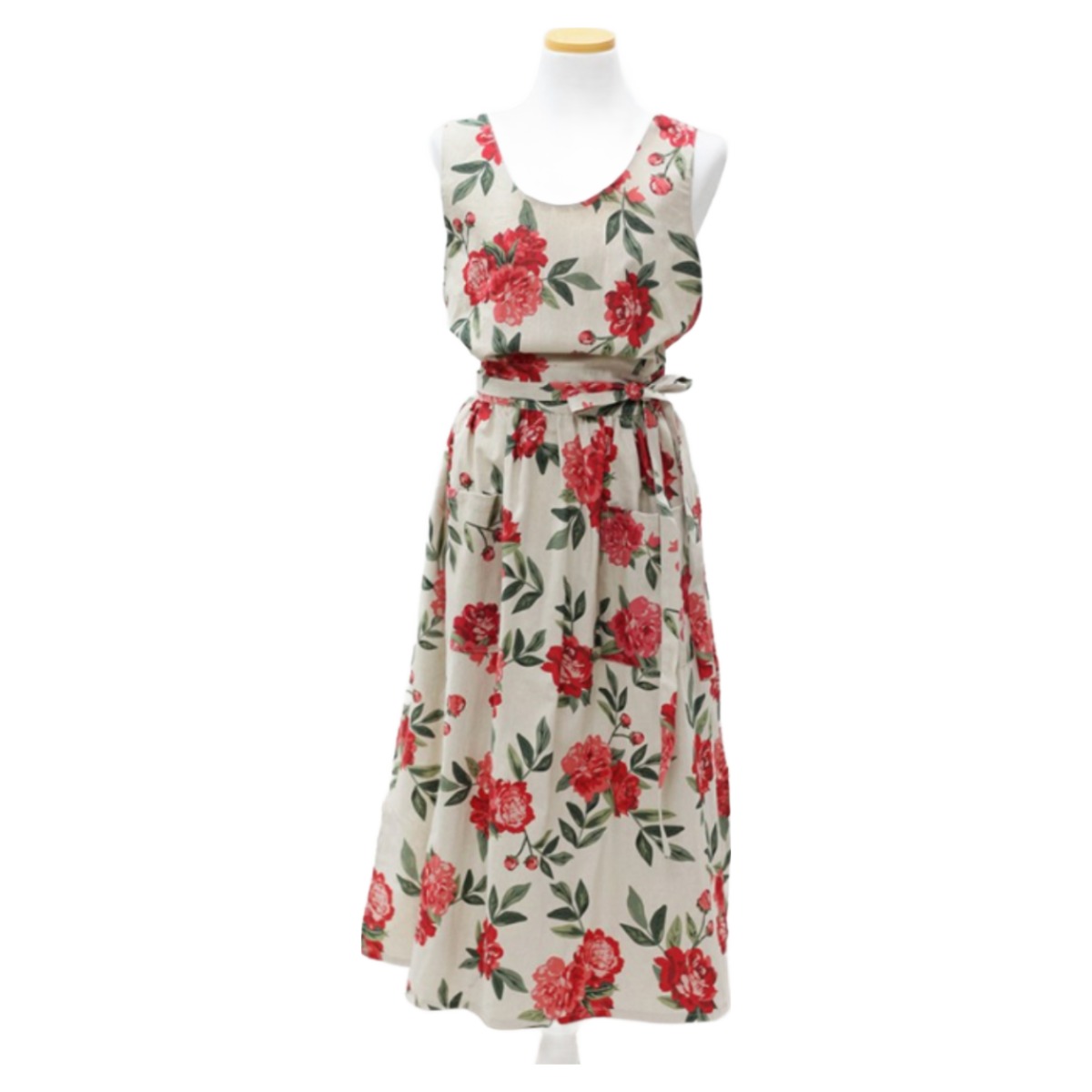 린넨 장미 롱 원피스 앞치마 플로리스트 공방 꽃집 어린이집 보육교사 선생님 뷰티샵 에이프런 집들이선물, 베이지, 1개 35,000원