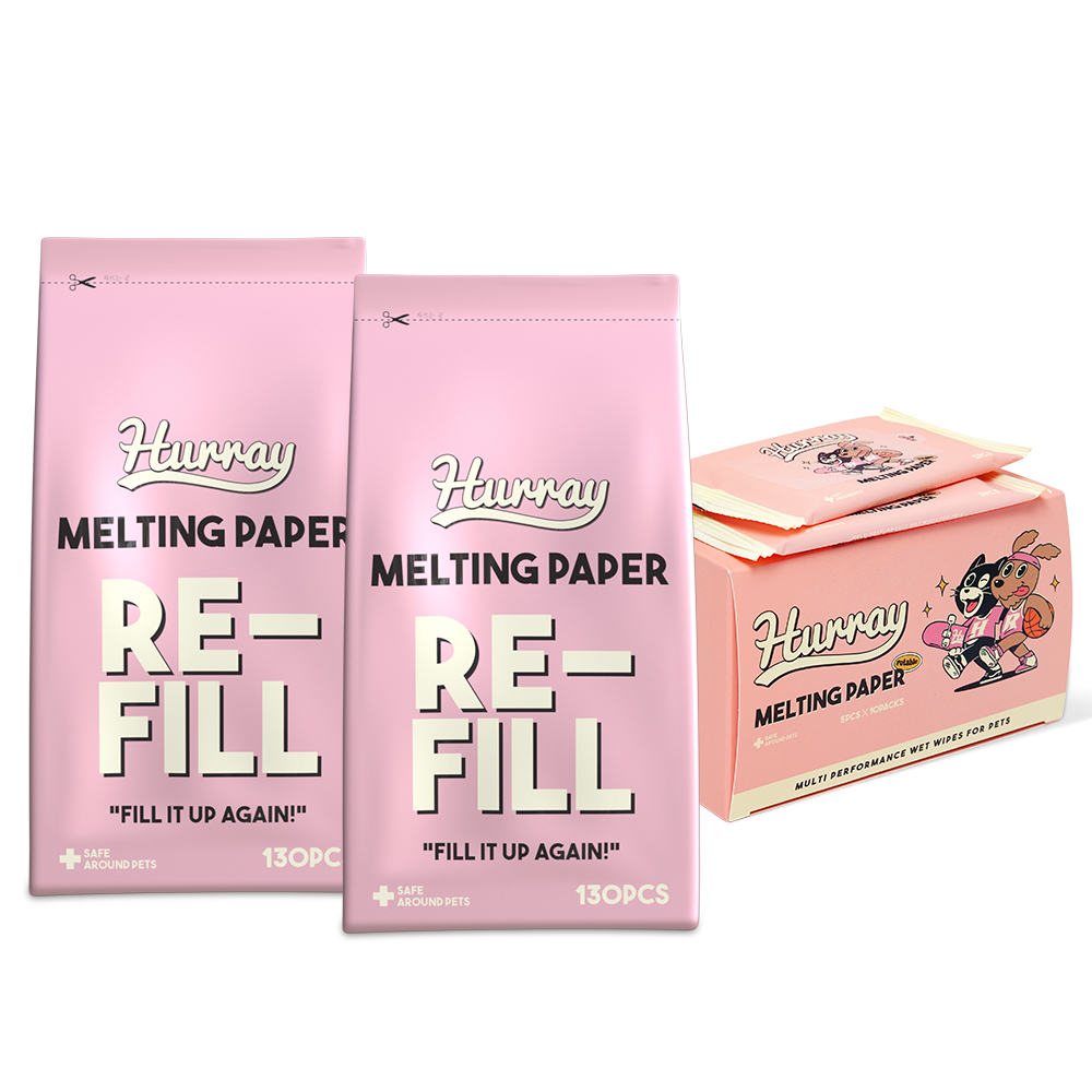 허레이 멜팅페이퍼 포터블 반려동물 휴대용 산책 물티슈 50매 동물용의약외품 인증, 1세트, 1개입 40,850원