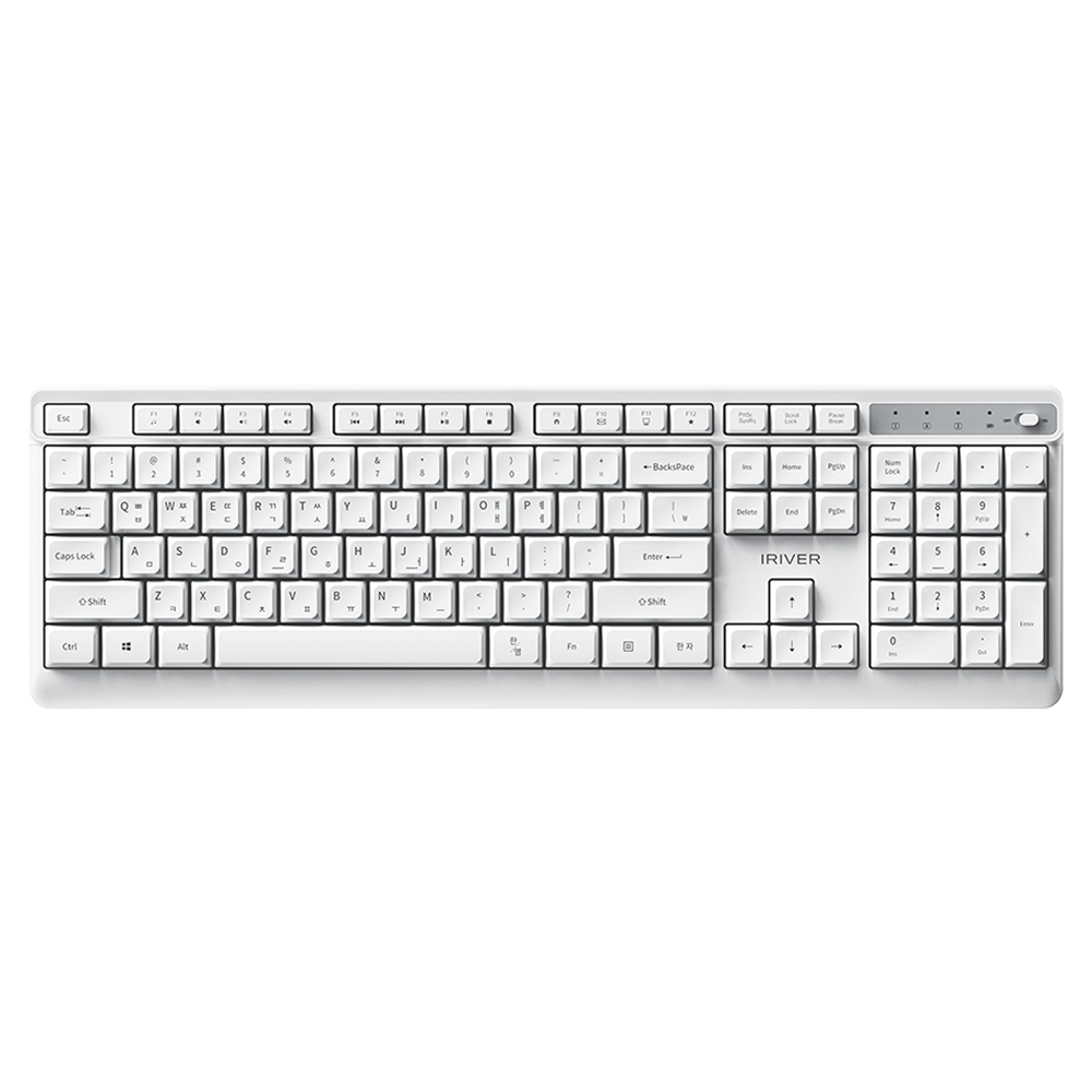 아이리버 오피스 기어 생활방수 키스킨 저소음 무선 키보드, 화이트, WK101, 제조사축 17,900원